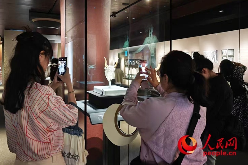 觀眾在故宮博物院參觀展覽。人民網(wǎng)記者 韋衍行攝