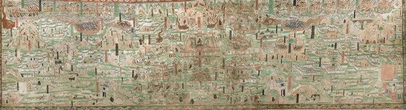 莫高窟第61窟內(nèi)的《五臺山圖》。