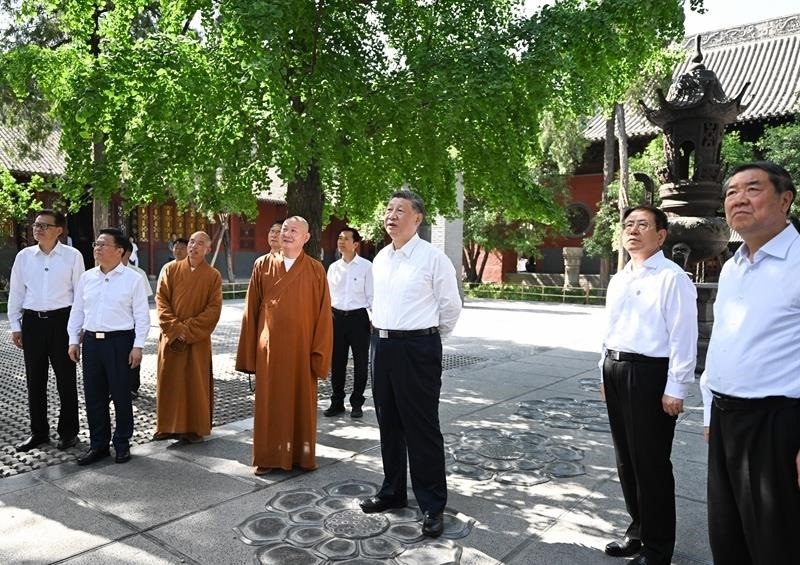 △2025年5月19日，習近平總書記在河南洛陽白馬寺考察。